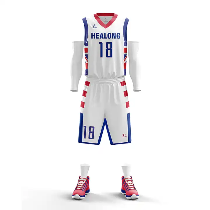 Source wholesale basketball wear custom basketball uniform red/white  sublimation basketball jersey on m.