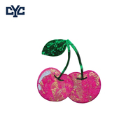 Parche de Lentejuelas de Corazón Grande al por Mayor, Parche de Lentejuelas de Fruta Roja de Moda con Lazo, Parche Bordado para Ropa