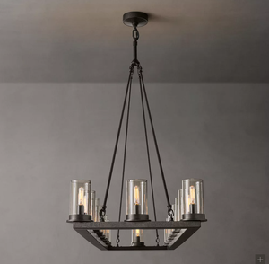 Luminaire suspendu circulaire minimaliste moderne pour salon et salle à manger, lustre linéaire en verre transparent <span class=keywords><strong>Ondra</strong></span> 52 - Product Image 4