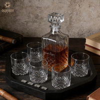 Juego de Decantador de Whisky Cuadrado Personalizado, Vasos de Whisky, Piedras de Hielo y Caja de Regalo de Madera, Regalo para Hombres y Artículos Esenciales para Bar