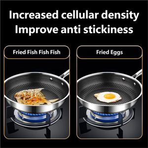 Poêle à frire moderne en acier inoxydable 410 sans revêtement pour la cuisson de steaks, omelettes et crêpes sur plaques à <span class=keywords><strong>induction</strong></span> et à gaz - Product Image 2