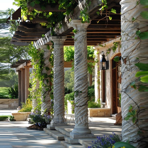 Quyang nhà decorationroman xây dựng Vòng bệ trụ cột thiên nhiên đá trắng đá cẩm thạch cột - Product Image 3