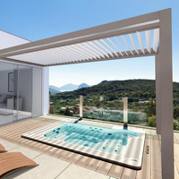 Systèmes de pergola bioclimatique à lames orientables en aluminium rétractables réglables pour couverture de piscine