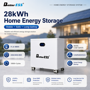 แบตเตอรี่สำรองพลังงานสำหรับบ้าน Betteress 28 กิโลวัตต์ชั่วโมง 51.2 โวลต์ 560 แอมป์ชั่วโมง สำหรับที่อยู่อาศัย พร้อมระบบจัดการแบตเตอรี่ (BMS) 200/300 แอมป์ สำหรับพลังงานแสงอาทิตย์ 51.2 โวลต์ 560 แอมป์ชั่วโมง 51.2 โวลต์ - Product Image 1