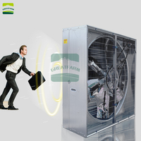 Ventilateur d'extraction à pression négative en acier inoxydable pour élevage avicole, système de ventilation et de refroidissement industriel avec volet