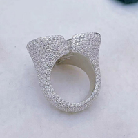 Bagues personnalisables en argent plaqué platine avec moissanite, style hip-hop, design cœur brisé pour enfants, occasions spéciales anniversaire