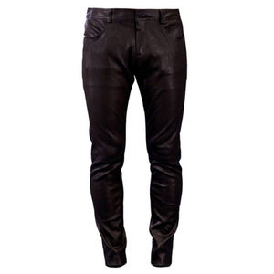 Pantalon en cuir véritable, personnalisé pour hommes, sur mesure, en peau de mouton et cuir PU, Long, taille sur mesure - Product Image 6