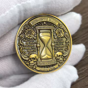 Gaya antik Memento Mori lencana koin medali pengingat Spiritual seni Gotik Koleksi peringatan tantangan koin - Product Image 6