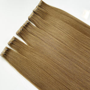 SHE Grueso Doble dibujado Cutícula Alineada Balayage Cabello humano ruso Cinta de seda invisible en extensiones al por mayor - Product Image 1