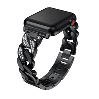 Correa de Reloj Inteligente de Metal Personalizada de Lujo, Cadena de Metal con Diamantes, Brazalete para Reloj Samsung y Apple