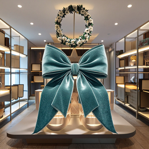 Màu xanh hải quân nhung handmade hiện đại Khổng Lồ cung giáng sinh trang trí cây trang trí ngày của mẹ/quà tặng năm mới thân thiện với môi trường - Product Image 3