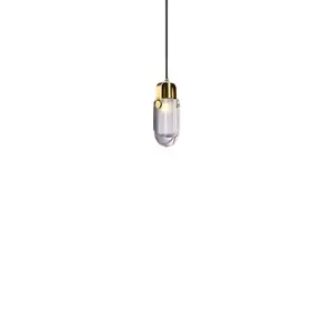 İskandinav kristal sarkık lambası Modern basit küçük asılı ışık yaratıcı kişilik bakır lamba restoran yatak başlık