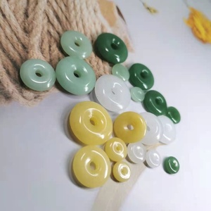 Piedra de cristal de 10~30mm con forma de hebilla de la paz, Jade Blanco de cristal, Zafiro, Jaspe, Colgante de cristal con forma de donut para fabricación de joyas DIY/accesorios - Product Image 2