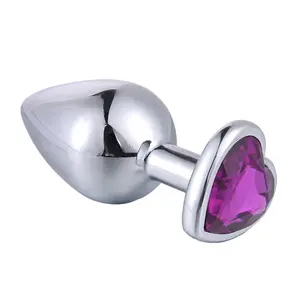 Best-selling butt plug heart gem Medium anal plug metal anal plug