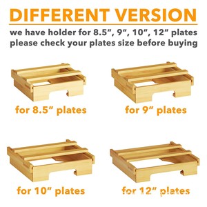 Bamboo Paper Tray Dispenser Under Cabinet Kitchen Countertop Organizer Minimalist Wood <b>Plate</b> Storage <b>Rack</b> Eco Friendly - Product Image 5