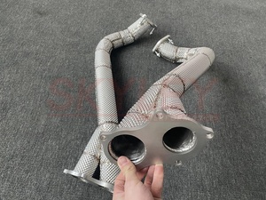 Tubi di Collegamento Sopra l'Asse per Porsche 718 GT4 / GTS / Spyder 2020+ con Schermatura Termica per Downpipe - Product Image 4
