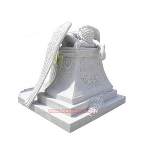 Pierres tombales et monuments de cimetière de granit de pierre naturelle élégante de pierre tombale d'ange ailé moderne - Product Image 4