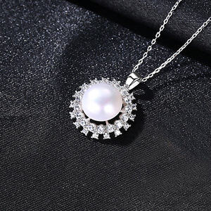 Collier pendentif en argent S925 avec perle d'eau douce pour femme, design rétro, chaîne claviculaire, bijoux de cou, vente en gros d'usine - Product Image 6