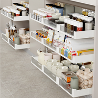 Étagère de rangement télescopique pour cuisine, panier coulissant, grande capacité, organisateurs de tiroirs en plastique modernes pour collations, salon