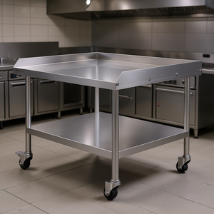 Table de travail en acier inoxydable Db Wholesale 30 x 36 pouces avec roulettes pour la préparation des aliments, usage commercial - Product Image 2