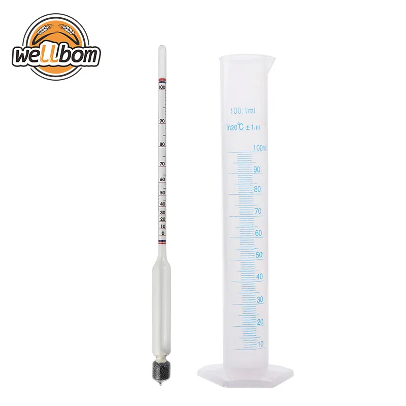 مقياس اختبار خمر زجاجة قياس مجموعة أدوات الكحول متر متر الكحول النبيذ تركيز متر 0-100 مقياس Alcoh