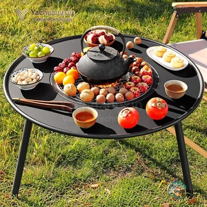 โต๊ะเตาถ่านกลางแจ้งพร้อมตะแกรงย่างโครงโลหะสำหรับทำอาหารแคมป์ปิ้ง - Product Image 2