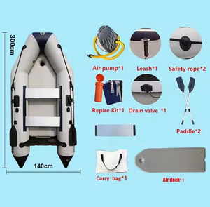 Надувная штурмовая лодка MC300-3 Solar Marine, 10 футов, на 4 человека, с прочным надувным дном, спасательный каяк, гребное каноэ с термосварным корпусом - Product Image 6