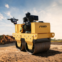 Compacteur routier mini de 0,55 tonne, autoporté, à double tambour, compacteur manuel pour piétons, petit rouleau compresseur
