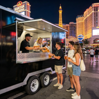 Foodtruck mobile entièrement équipé de 16 pieds pour la vente de snacks, hot-dogs, hamburgers, pizzas, churros, BBQ, avec service de mise en plan personnalisé, pour les marchés américains et européens.