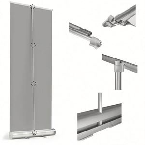 ฉากหลังแบบพกพาโครงอะลูมิเนียม ง่ายต่อการโฆษณาและการขนย้ายสำหรับงานอีเว้นท์และงานแสดงสินค้า-พร้อมกระเป๋าใส่แบบพับได้ - Product Image 5