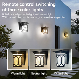 Nueva Lámpara <span class=keywords><strong>Solar</strong></span> LED de Pared para Exteriores, con Control Remoto, Sensor de Luz, 3 Colores Cambiables, Luz de Jardín, Decoración del Hogar, 2W, 1200mAh - Product Image 6