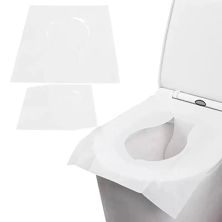 Le siège des toilettes jetable blanc matériel de papier Offre Spéciale couvre Flushable pour la maison de voyage