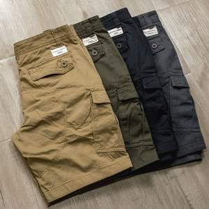 Shorts de travail d'été tendance pour hommes, coupe ample, couleur unie, taille élastique, en toile, pour le sport et les loisirs - Product Image 3
