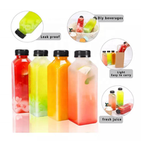 Bouteilles en plastique de différentes tailles, bouteilles jetables pour boissons, bouteilles carrées en PET pour boissons, durables