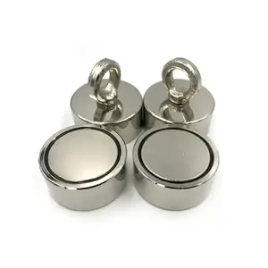 Fishing Neodymium Magnet Super Strong Pull Force Double Sided Pot Magnet Fishing Salvage Magnet With Eyebolt