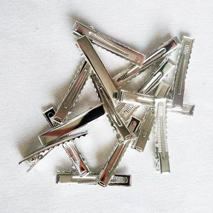 Pince à cheveux alligator <span class=keywords><strong>en</strong></span> métal argenté DIY 4.5cm sans <span class=keywords><strong>nickel</strong></span> pour enfants - Product Image 1