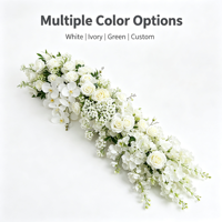 Guirlande de roses artificielles en soie blanches pour chemin de table de mariage, décoration de banquet, demande en mariage, arche de mariage, longue décoration florale pour fête