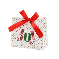 Boîte Cadeau Rectangulaire de Noël avec Ruban Rouge et Vert – Décoration Festive pour Célébrations et Fêtes – Boîte à Bonbons