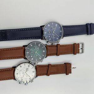 El popular reloj de cuarzo para hombre de la serie Zipper con fase lunar multifuncional presenta una correa de cuero de lujo para negocios. - Product Image 4