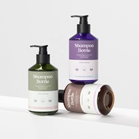 Haute qualité luxe PET shampooing lavage du corps Lotion pompe bouteille en plastique bouteille ronde 300ml 500ml emballage de soins de la peau