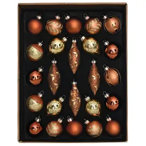 Eaglecadeaus 2024 Vakantie Bruiloftsfeest Home Decor Luxe Koperen Gouden Kerst Glazen Bal Xtmas Boom Ornamenten Kerstballen