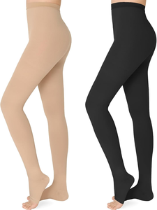 Collants Junchao 80 Deniers Opaques Respirants pour Femmes, Couleur Unie Douce, Taille Haute, en Spandex Tricoté, Collants à Pieds pour Usage Quotidien - Product Image 1