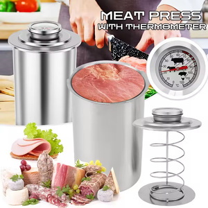 Machine à jambon en acier inoxydable, presse à viande, moule à charcuterie, thermomètre, accessoires de cuisine <span class=keywords><strong>pour</strong></span> la cuisson du porc et de la volaille - Product Image 1