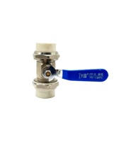 Vanne à boisseau sphérique manuelle Xingfu 20/25/32mm en laiton robuste pour PPR, à union simple/double, avec levier bleu, étanche, joint EPDM, OEM, haute performance