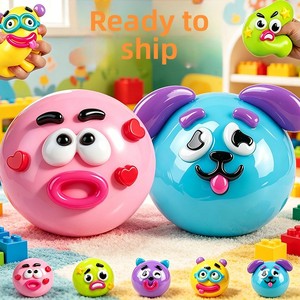 Nouveauté transfrontalière Smushers Squishy Fun Chien à visages interchangeables en PU, jouet à presser à récupération lente, anti-stress DIY, à partir de 14 ans - Product Image 2