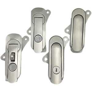 Serratura <span class=keywords><strong>per</strong></span> <span class=keywords><strong>Porta</strong></span> in Legno AB403/1/G in Acciaio Inox, Montaggio a Superficie, Design Moderno con Gancio, Controllo a Chiave, Serratura a Collegamento <span class=keywords><strong>per</strong></span> Armadietto - Product Image 2