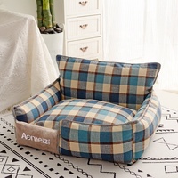 Coussin pour chien Houndstooth, chaud et doux, canapé pour animaux de compagnie, housse amovible lavable, lit pour chien et chat