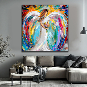 Dipinto Astratto Moderno 3D Dipinto a Mano su Tela Decorazione Moderna per <span class=keywords><strong>Soggiorno</strong></span> Ritratto Figurativo Angelo Arte Murale - Product Image 1