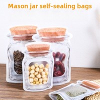Sachet d'emballage scellé en forme de bouteille Mason pour aliments pour bébés, tisanes, fruits secs, collations, refermable, autoportant, qualité alimentaire, faible MOQ