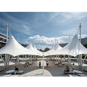 Structure de membrane tendue en PVDF PTFE au design unique pour l'extérieur, auvent paysager carré, tente d'ombrage - Product Image 5